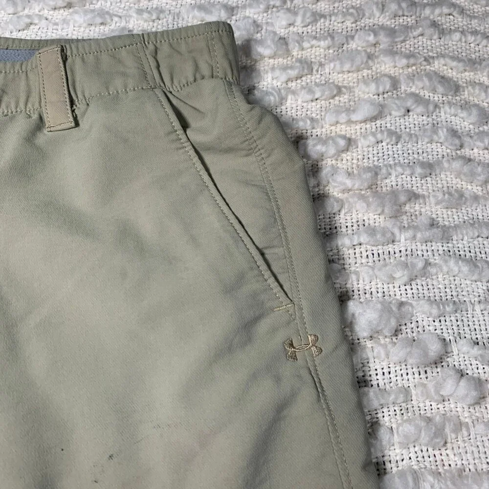 Men's Under Armour Tan/Khaki Golf Performance Bermuda Sports Shorts 34‎